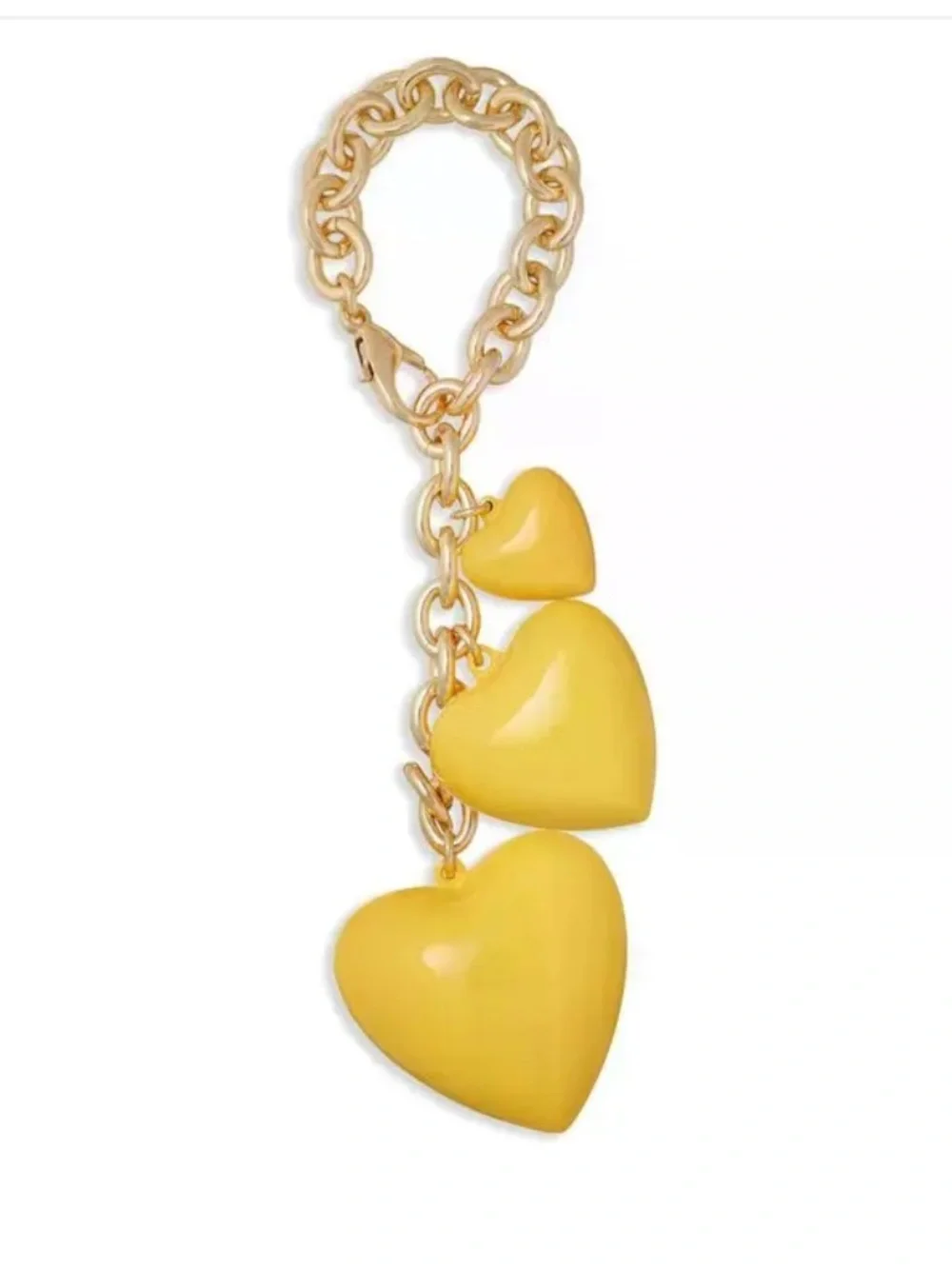 NWOT Roxanne Assoulin Yellow Triple Heart Charm Bracelet